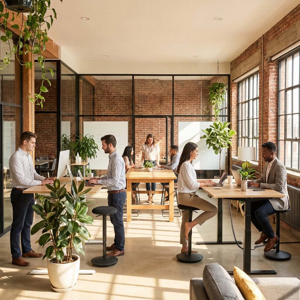 Modern tech startup workspace